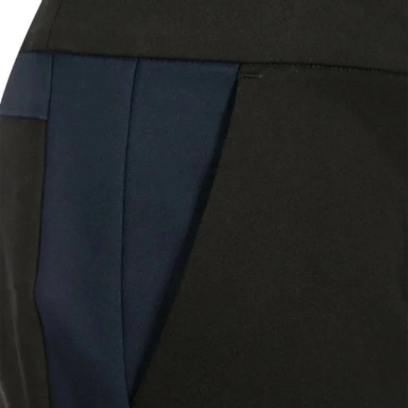 Rickis Ankle Cropped Slim Fit Pants Black Navy Blue Tuxedo Side Stripe Size 2 - Picture 4 of 15